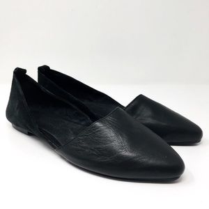 Free People slide on ballerina flats black leather BoxS